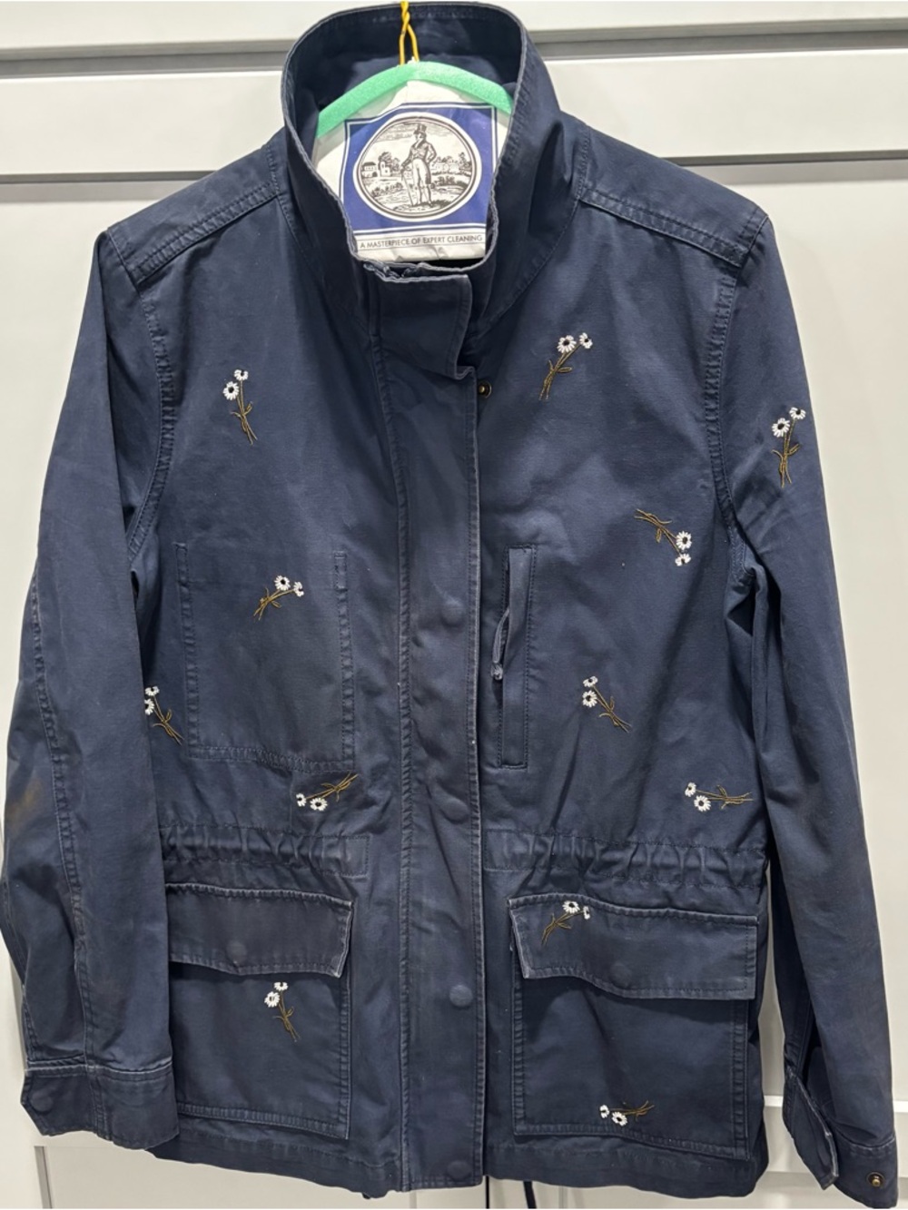 Madewell Navy Floral Embroidered Utility Jacket Size Medium